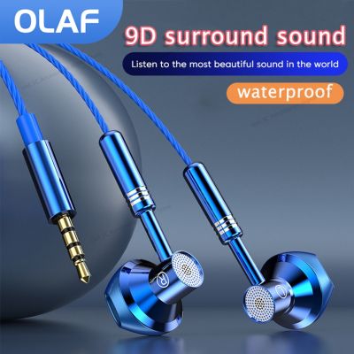 OLAF Metal 3.5mm Headphones Wired Earphones Gaming Earbuds Sports Headset With Microphone For Smart Phones Samsung Xiaomi Huawei
