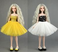 ชุดเดรสหวานเสื้อผ้าชุดปาร์ตี้แต่งงานสีชมพูแดงดำสำหรับ1/4 BJD SD Xinyi 45-50ซม. ตุ๊กตาของเล่นสำหรับเด็กผู้หญิงคริสต์มาส