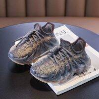 [Cocco figure-]เด็ก39; SShoes 2022 BabyFlying ทอ BreathableSneakers สำหรับเด็กผู้ชายรองเท้าพื้นนุ่ม