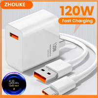 เครื่องชาร์จติดผนังชาร์จ USB Type C 120W ตัวชาร์จไฟสำหรับ iPhone เร็ว5.0ที่ชาร์จ Apple Oppo Vivo Samsung Xiaomi Huawei พกพาได้ Pd