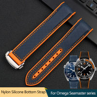 20mm 22mm Black Blue Orange Fabric Nylon Rubber Watch Band For Seamaster 300 Ocean Watchband Buckle Tools Silicone Strap