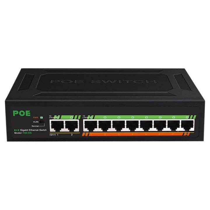 8พอร์ต-gigabit-poe-switch-พอร์ต2-uplinks-พร้อมปลั๊กไฟในตัวและใช้ชิปประสิทธิภาพสูง-rj45-101001000mbps