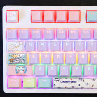 108 Keys Cute Dog Keycaps PBT word through pink girly style Keycap For mechanical keyboard cherry profile key cap Anne Pro GK61