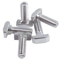 M8 Thread T-Slot Drop-In Stud Sliding Screw Bolt Silver Tone 5pcs