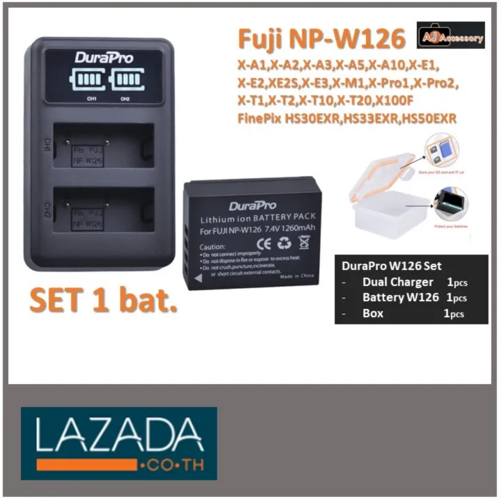 Durapro Set Battery For Fuji Np W126 Set แบต1 Dual Charge Lcd Lazada