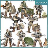 Koolsoo หุ่นทหาร8ชิ้น,หุ่นไอน้ำชุดของเล่น1/35สำหรับแกล้งเล่นเกม