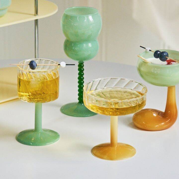 jade-color-summer-goblet-champagne-cocktail-glass-flutes-beer-glass-whiskey-cups-shot-glasses-wine-glasses