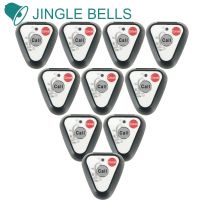 JINGLE BELLS 10 Pcs of Call Buttons Wireless Calling System Transmitters For Restaurant Cafe Bar Clinic Hospital Office