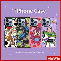 Mowin - เข้ากันได้สำหรับ เคสไอโฟน เคสไอโฟน11 สำหรับ iPhone 14 เคส หนาเคส อ่อนเคสใสกันกระแทกป้องกันกล้องสีม่วงการ์ตูนสไตล์น่ารักเข้า