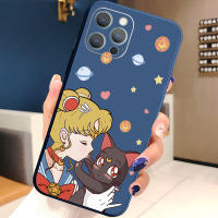 สำหรับ OPPO A16 A94 A53 A15 A12 AX7 A52 A72 A92 A74 A54 5G กรณีคริสตัล Sailor Moon Luna สีดำแมว Victory Sign เลนส์ป้องกันเลนส์กรอบขอบ