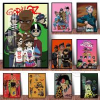 โปสเตอร์ Gorillaz วงดนตรีเสมือนจริงของอังกฤษสไตล์นอร์ดิกภาพวาดผ้าใบทันสมัยอนิเมะ HD แถบรูปภาพติดผนังห้องนั่งเล่นการตกแต่งบ้านศิลปิน