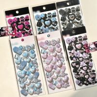 ☫❣ Asia Sweet Style 3D Love Heart Stickers Hand Account Idol Card DIY Material Decorative Sticker Personalized Kawaii Stationery