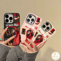 เคสรูปการ์ตูนสุดเจ๋งสุดอินเทรนด์สำหรับไอโฟน,เคสลายอนิเมะมาร์เวลใช้ได้กับ IPhone 7Plus 8 Plus 11 13 15 12 14 Pro Max 7 15 8 Plus XR X XS MAX เคสกรอบเลนส์โลหะเคลือบอิเล็คโทรดหรู