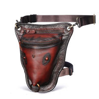 Hot Sale Soft Genuine Leather Men Designer Retro Classic Over Shoulder Sling Bag Travel Fanny Waist Belt Pack Drop Leg Bag 833