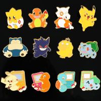 Cartoon Anime Pokemon Fashion Enamel Brooch Kawaii Pikachu Psyduck Squirtle Bulbasaur Charmander Lapel Pin for Children Toy Gift