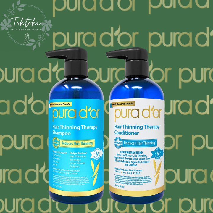 PURA D'OR Hair Thinning Therapy System Biotin Shampoo & Conditioner
