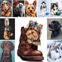 Animal Pet Dog Yorkshire Printed 11CT Cross Stitch Set Embroidery Handmade Handicraft Painting Knitting Home Decor Design Floss Needlework