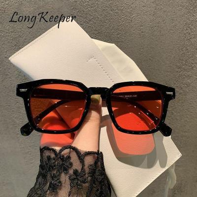 LongKeeper Rectangle Vintage Sunglasses Design Retro Sun Glasses Female Popular Square Eyeglass New Korean Style Casual Goggle