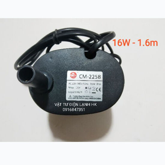 Máy bơm nước chìm mini 16w điện 220v bơm quạt phun sương hơi nước - ảnh sản phẩm 1