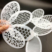 ภาพวาดใบหน้า Pro Body Art แม่แบบ Dots Fish Scale Leopard พิมพ์อิฐ Angel Rainbow Prastice แต่งหน้า 9 pcs 14*7.5 ซม.-BIANO