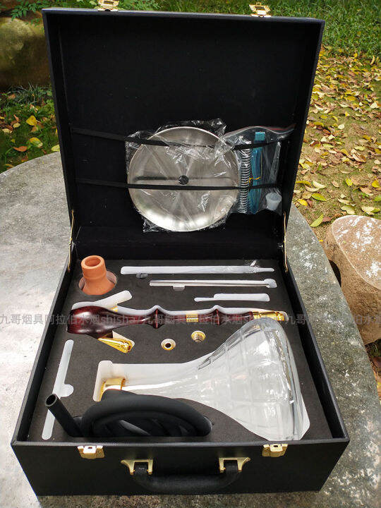 Arabian hookah full set shisha highgrade suitcase mahogany bong large
