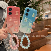 ใหม่ เคสโทรศัพท์ Cover OPPO A58 A78 NFC 4G เคส Phone Case Ins สไตล์สดใสน่ารักฤดูร้อนตุ๊กตาหมี3มิติแม่พิมพ์กลมการ์ตูนกันกระแทกปกหลังด้วยลูกปัด2023