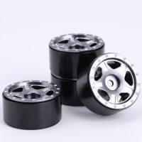 4PCS 1.0 inch RC Parts Aluminum Alloy Metal Wheels Adhesive-free Tire Wheels for Axial SCX24 90081 Climbing Car