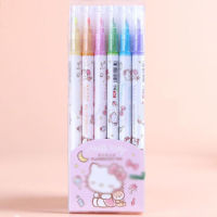 36 pcslot Cute Cat Highlighter 6 Colors Double Head Fine Fluorescent Marker Liner Drawing Pens Office School Supplies