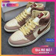 Giày thể thao Air Jordan 1 Mid Milk Tea Brown hồng đất mẫu mới năng động