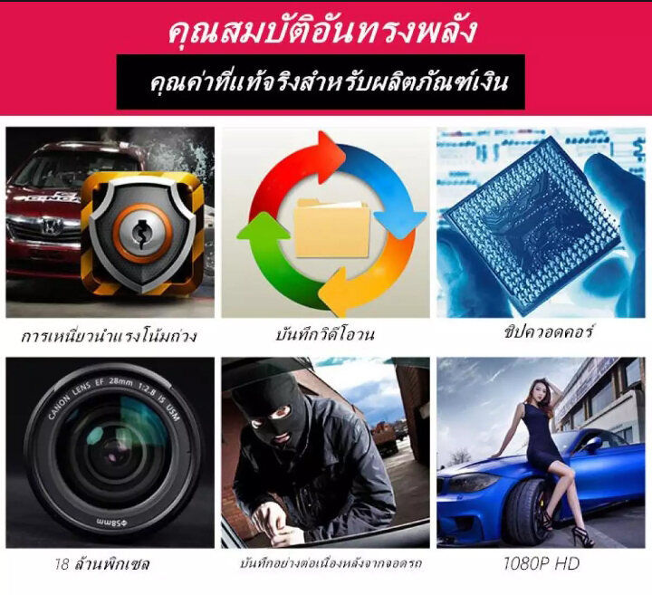 2-4นิ้ว-กล้องติดรถยนต์-full-hd-960p-การติดตั้งแบบซ่อนขนาดเล็กกะทัดรัด