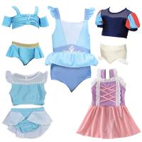 ▪▼ DISNEY Princess Inspired Elsa Swimsuit Girls Two Pieces Jasmine Bikini Beach Outfit Toddler Rapunzel Swimwear Summer Pool Dress