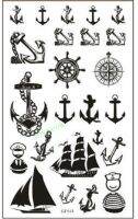 【YF】 Waterproof Temporary Tattoo Sticker anchor compass sailboat tatto stickers flash tatoo fake tattoos for women girl men child