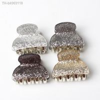 ℡ஐ 4pcs Acrylic Hair Claws Clip Small Hairpins Women Noble Shiny Metal Color Hair Clips for Girl Hair Accessories