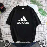 Adidas เสื้อยืดคู่ฤดูร้อน,เสื้อยืดกีฬาธรรมดาเรียบง่ายไซส์ใหญ่สำหรับชายและหญิงมี9สี