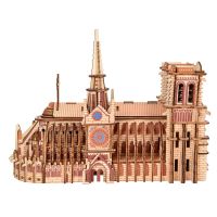 โมเดล3มิติแบบ DIY ปริศนาไม้มิติ Notre Dame De Paris เพื่อการเรียนรู้เกมการศึกษาของเล่นสำหรับเด็กการตกแต่งสถาปัตยกรรม