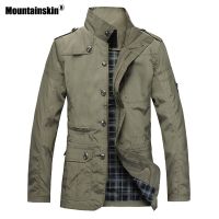 Mountainskin Mens Thin Jackets Hot Sell Casual Wear Korean Comfort Windbreaker Spring Autumn Overcoat Men Trench Coat 5XL SA608