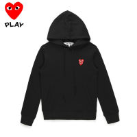 COMME Des Garcons ดั้งเดิมเสื้อมีฮู้ด CDG เสื้อผ้าฝ้ายแขนยาวแบบสวมหัวเสื้อฮู้ดดี้ลำลองหลวมและใส่สบายมีฮู้ดแฟชั่นผู้ชายและเสื้อฮู้ดสตรีสีดำอเนกประสงค์