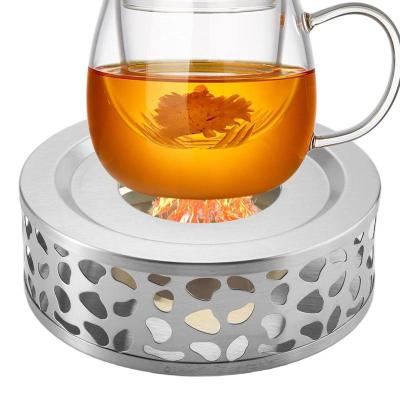อุ่นผู้ถือชาสแตนเลสทนทานเทียนอุ่นชาผู้ถือแสง Trivets กาแฟอุ่นกาน้ำชาครัวความร้อนฐาน