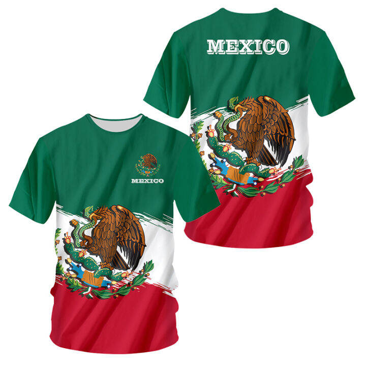 Mexico Flag T Shirt Soccer Jersey 2022 Pakaian Pasukan Bola Sepak ...