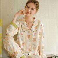 【jw】❐  2023 Soft and Sleeve Viscose Pijama Mujer Loungewear 2 Piece Sets