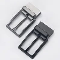 【CW】  Mens Metal Reversible Buckle Antique Pin Rectangular