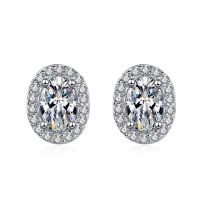 Smyoue Oval Fancy Cut 2CT Moissanite Stud Earrings for Women Halo Diamond Bridal Earrings Luxury Bridesmaids Wedding Jewelry GRA