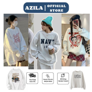 Áo Sweater nam nữ AZILA nỉ bông cao cấp form rộng oversize nhiều mẫu mã