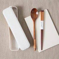 Creative Japanese chopsticks spoons fork suit single pack boxes portable students working wooden three-piece suit