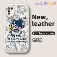 Jlingji เคสสำหรับ Infinix 10 Play Hot 10 Play เคส X688C ลายการ์ตูนน่ารักนักบินอวกาศดีไซน์ใหม่ซิลิกาเคสโทรศัพท์เจลนุ่มหนังบางกรอบเคสกันกระแทกกล้องฝาปิดเลนส์เต็ม