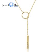 Personalized Name Vertical Bar Necklace for Women Stainless Steel Y-Shaped Circle Engrave 4 Sides Name Necklaces Pendants