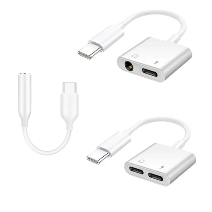 Type C to 3 5mm Jack Doble USB C Adapter For Samsung Galaxy S21 S20