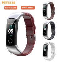 ✉♨ Fashion Soft Leather Watchband For Huawei Honor Band 5/4 Smartwatch Strap Replacement Wristband With Connector Bracelet Belt