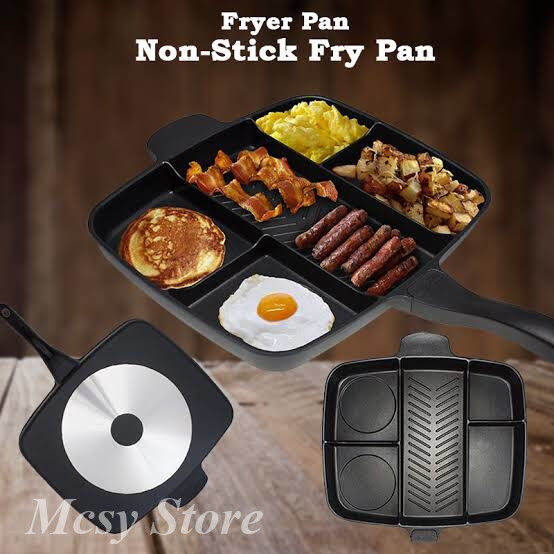 5 Section Divided Pan Nonstick Divided Grill/Griddle/Frying Pan Meal