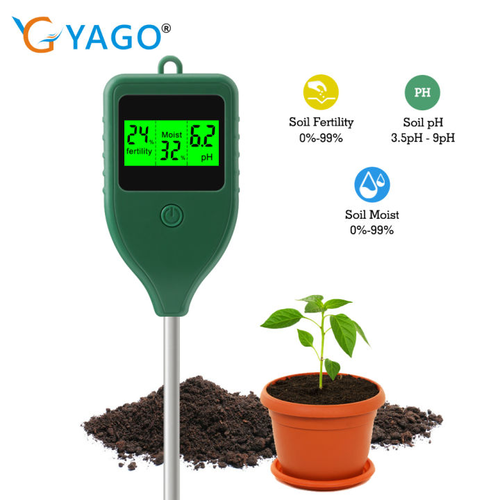 rcyago-3-in-1เครื่องมิเตอร์พีเฮช-ความชื้น-ความอุดมสมบูรณ์ของความชื้นในดินเครื่องวัดความเค็มของดินสำหรับทำสวน